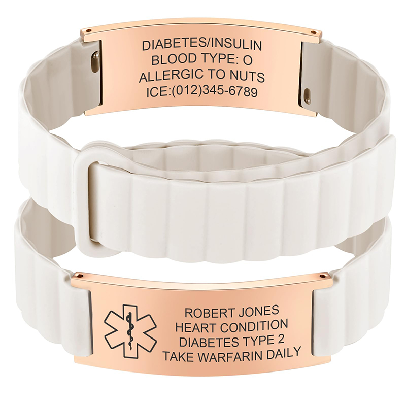 Silicone Band Women - Personalizowana medyczna bransoletka identyfikacyjna dla kobiet