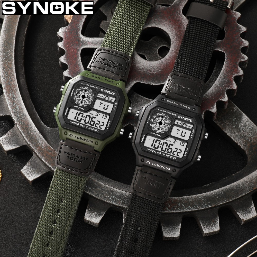 Canvas Strap Watch - Synoke Outdoor wojskowy zegarek cyfrowy dla