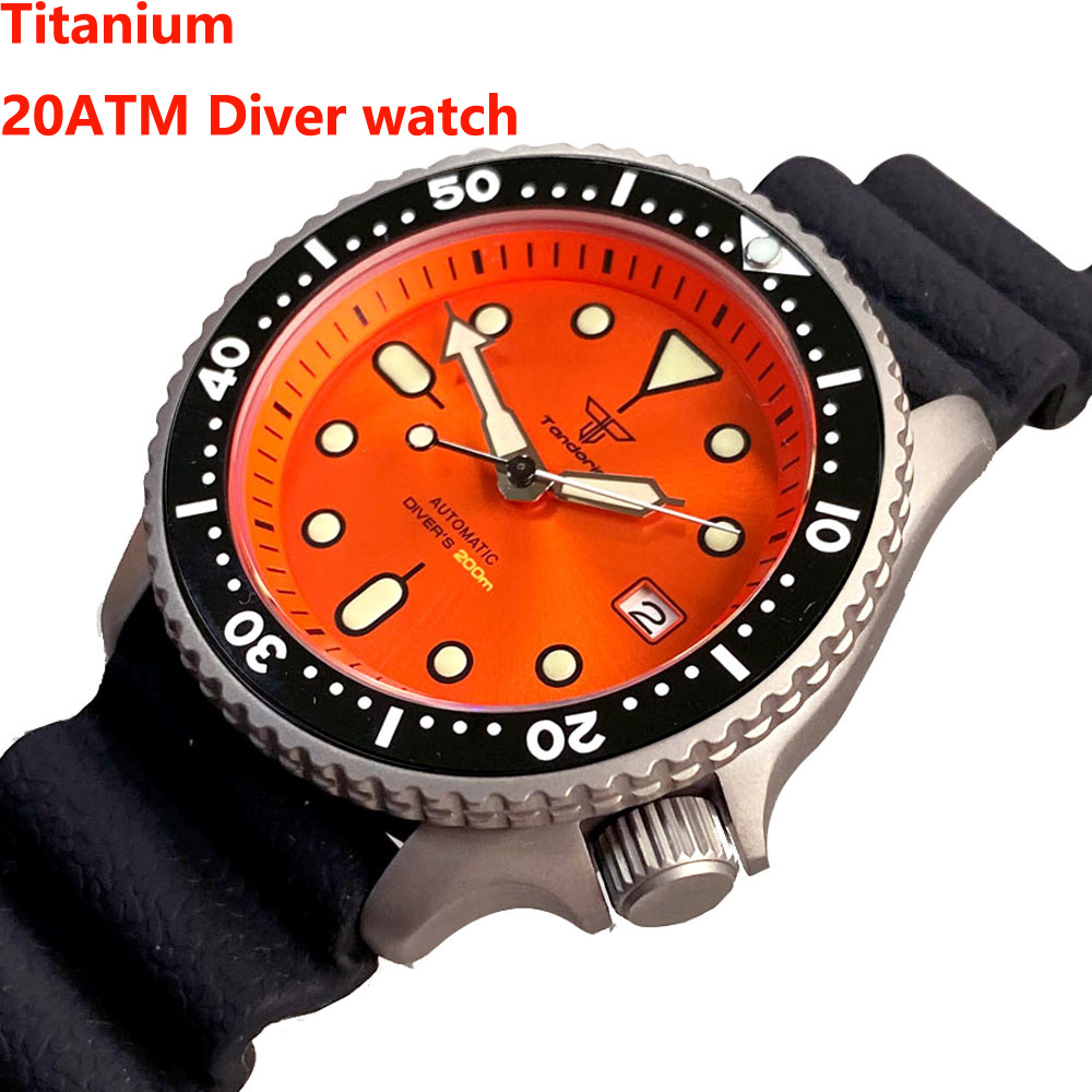 Rubber Strap Diver - Zegarek męski Tandorio 41mm Tytan NH35