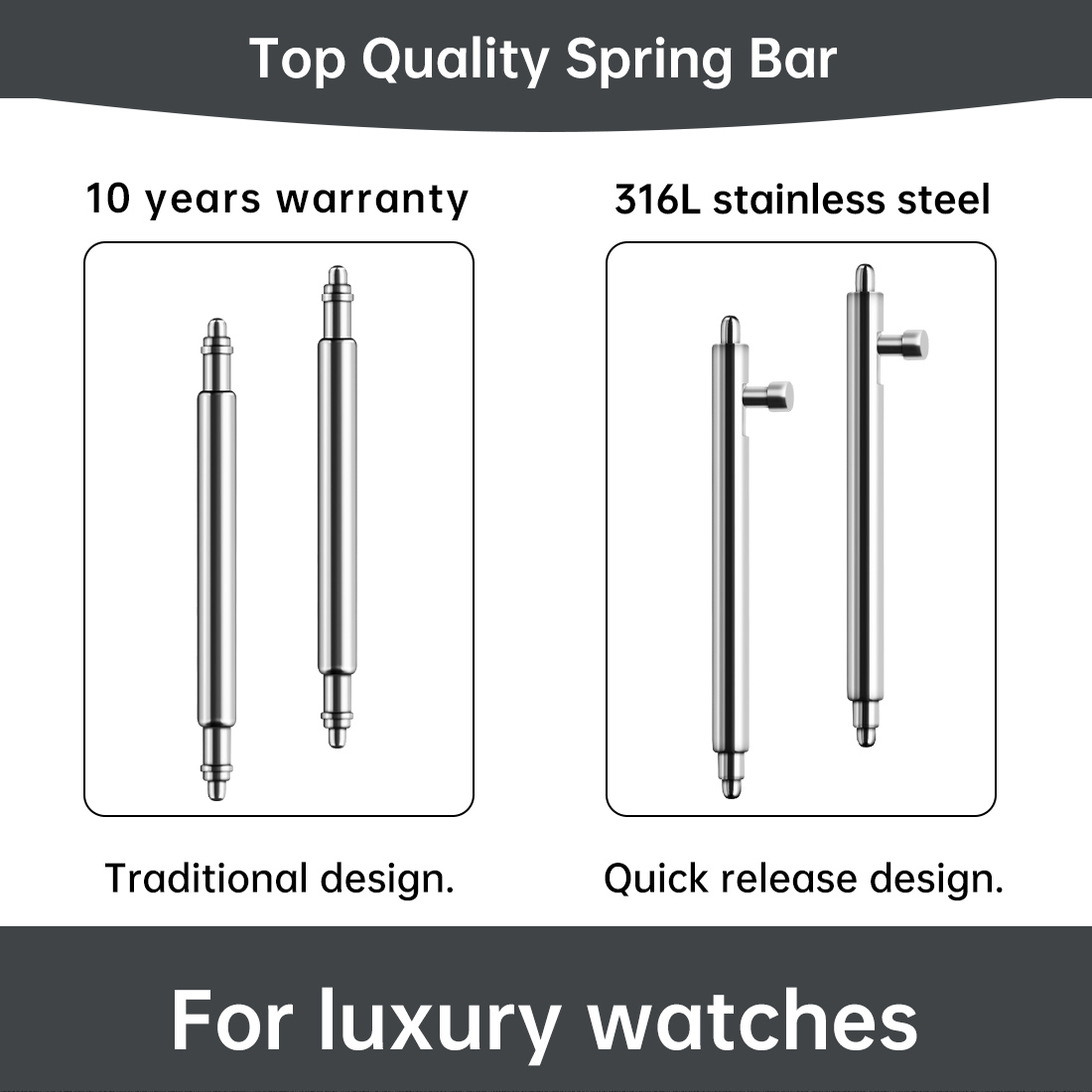 Leather Strap Quick Release - Pasek sprężynowy do zegarka Maikes ze