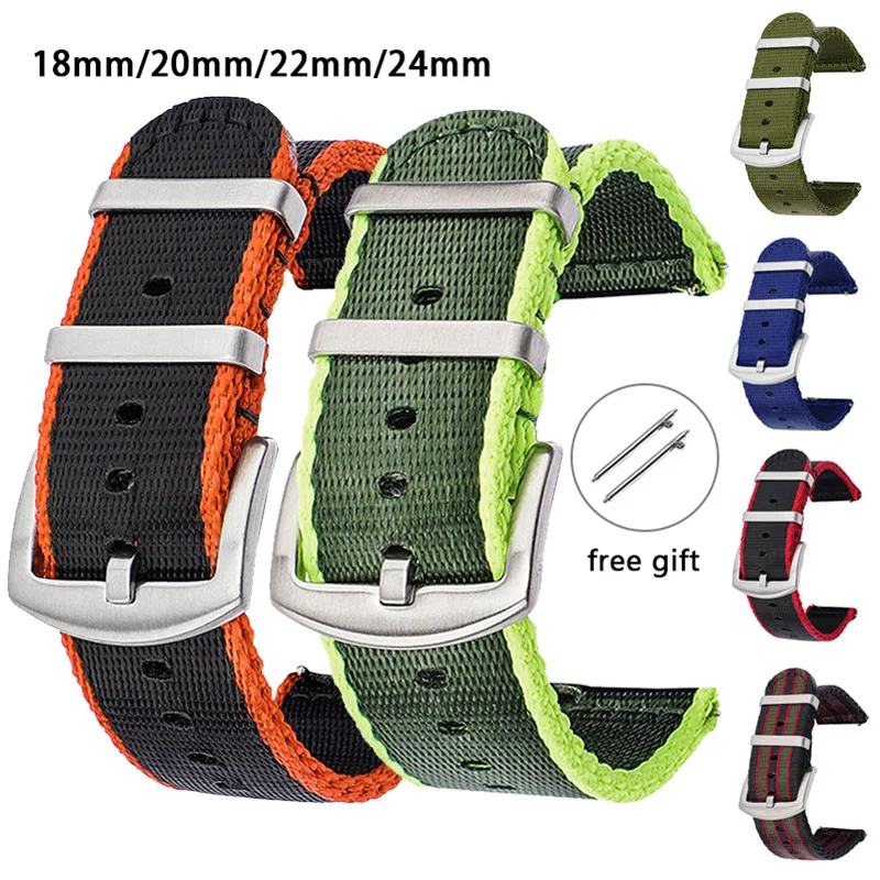 Canvas Strap Watch - Pasek nylonowy 18/20/22/24 mm Mężczyźni Kobiety