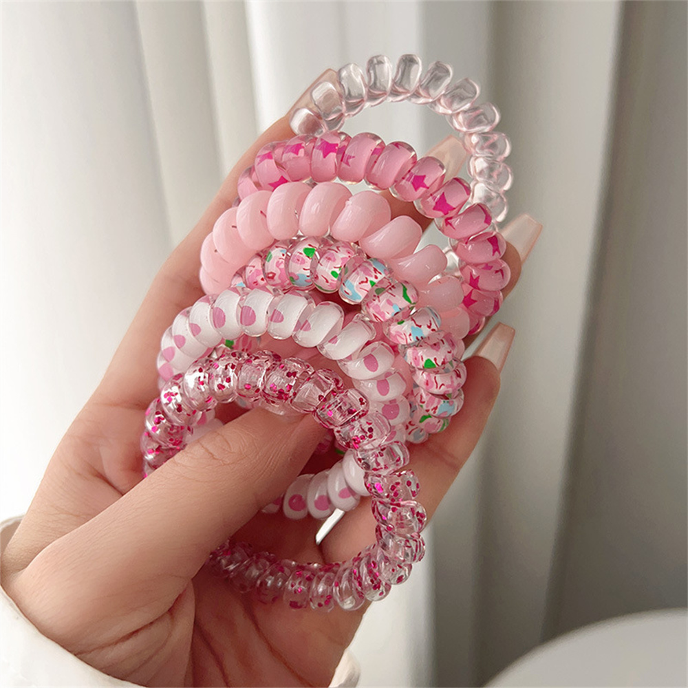 Silicone Band Women - 6 szt. Słodkie, urocze, kolorowe spiralne