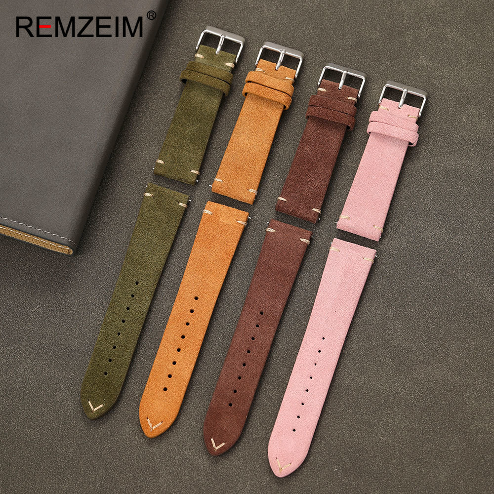 Suede Strap Watch - Unisexowy pasek do zegarka ze skóry