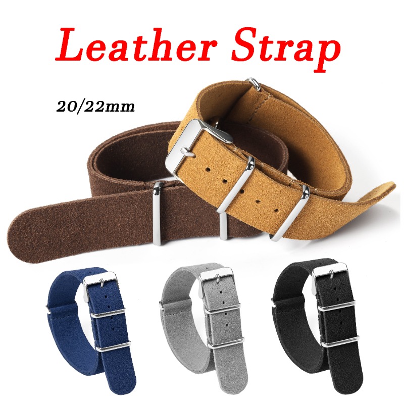 Suede Strap Watch - 20mm 22mm Uniwersalny wojskowy retro zamszowy