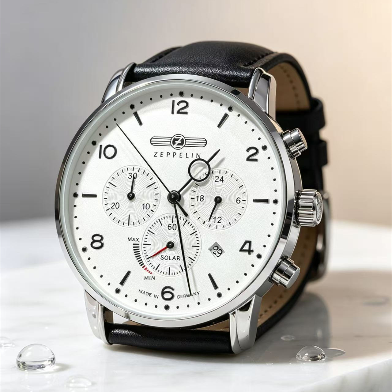 Leather Watch Band Men - Zegarki męskie Zeppelin Airship Automatic Date,