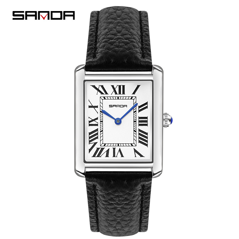 Leather Watch Band Men - Sanda prostokątne zegarki na rękę mężczyzna