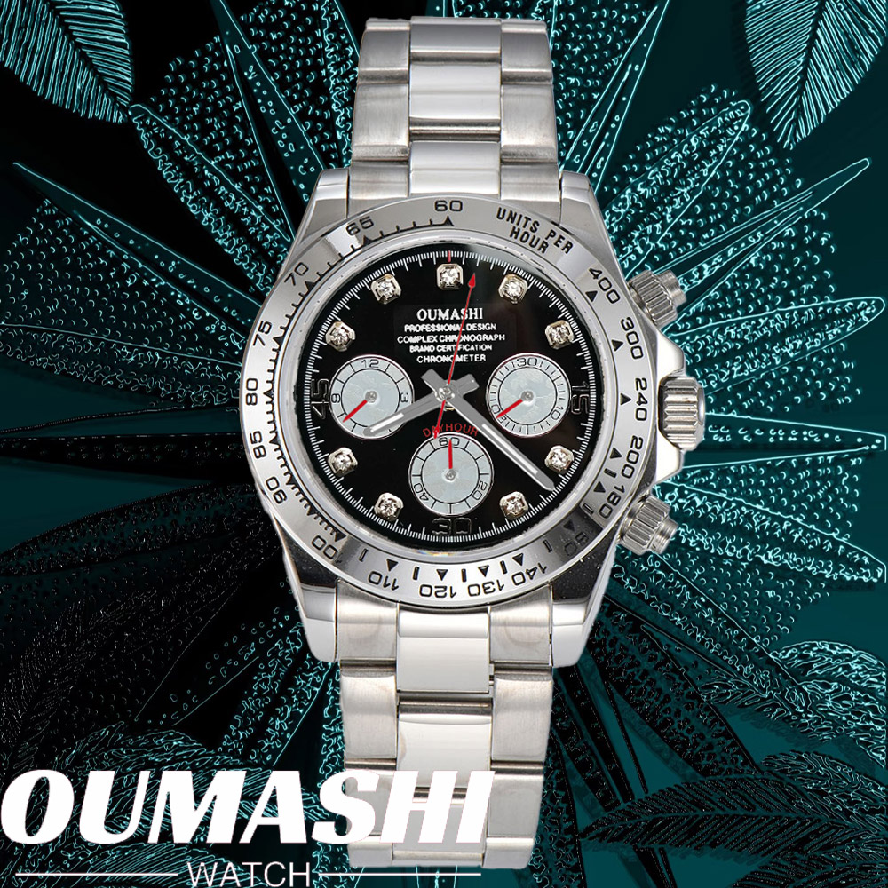 Stainless Bracelet Diver - Luksusowy zegarek VK63 39mm kwarcowy chronograf