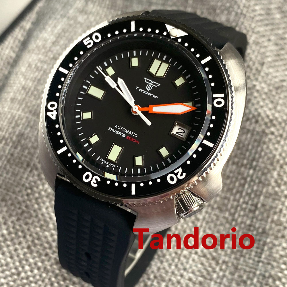 Rubber Strap Diver - Zegarek męski Tandorio 44mm z japońskim
