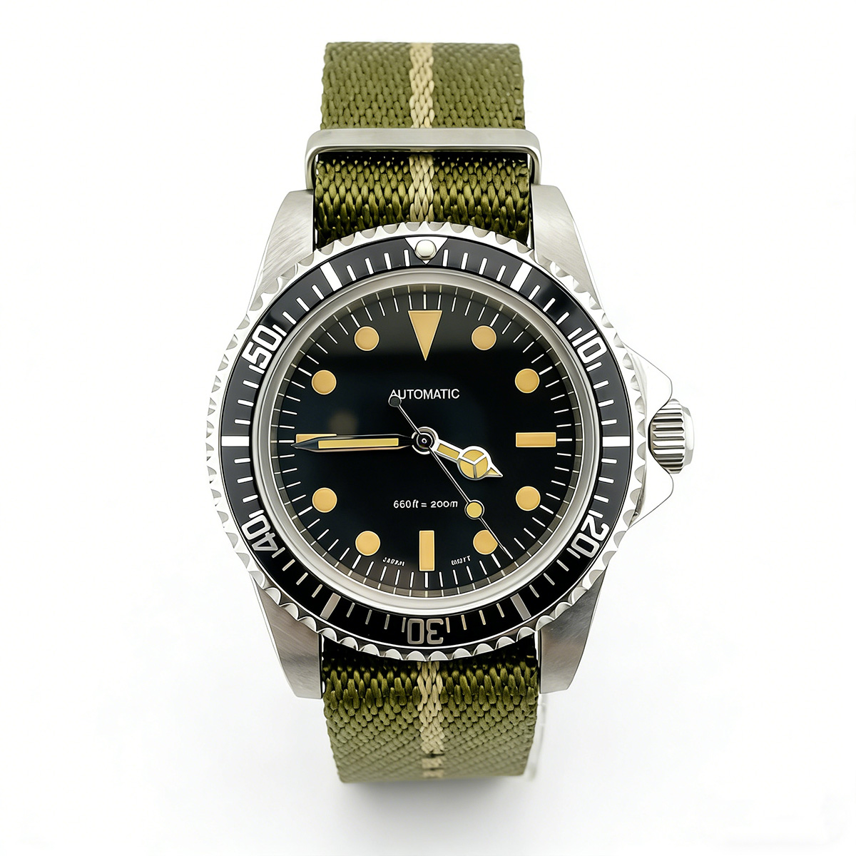 Tropic Strap Vintage - Zegarek męski 39.5mm Diver Retro, szkło