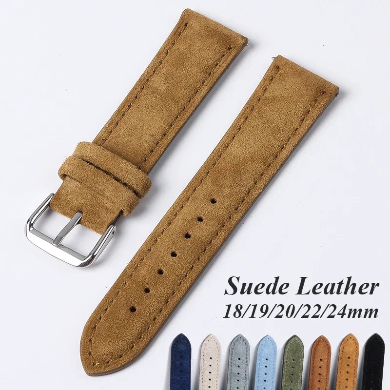 Suede Strap Watch - Zamszowy pasek do zegarka z prawdziwej