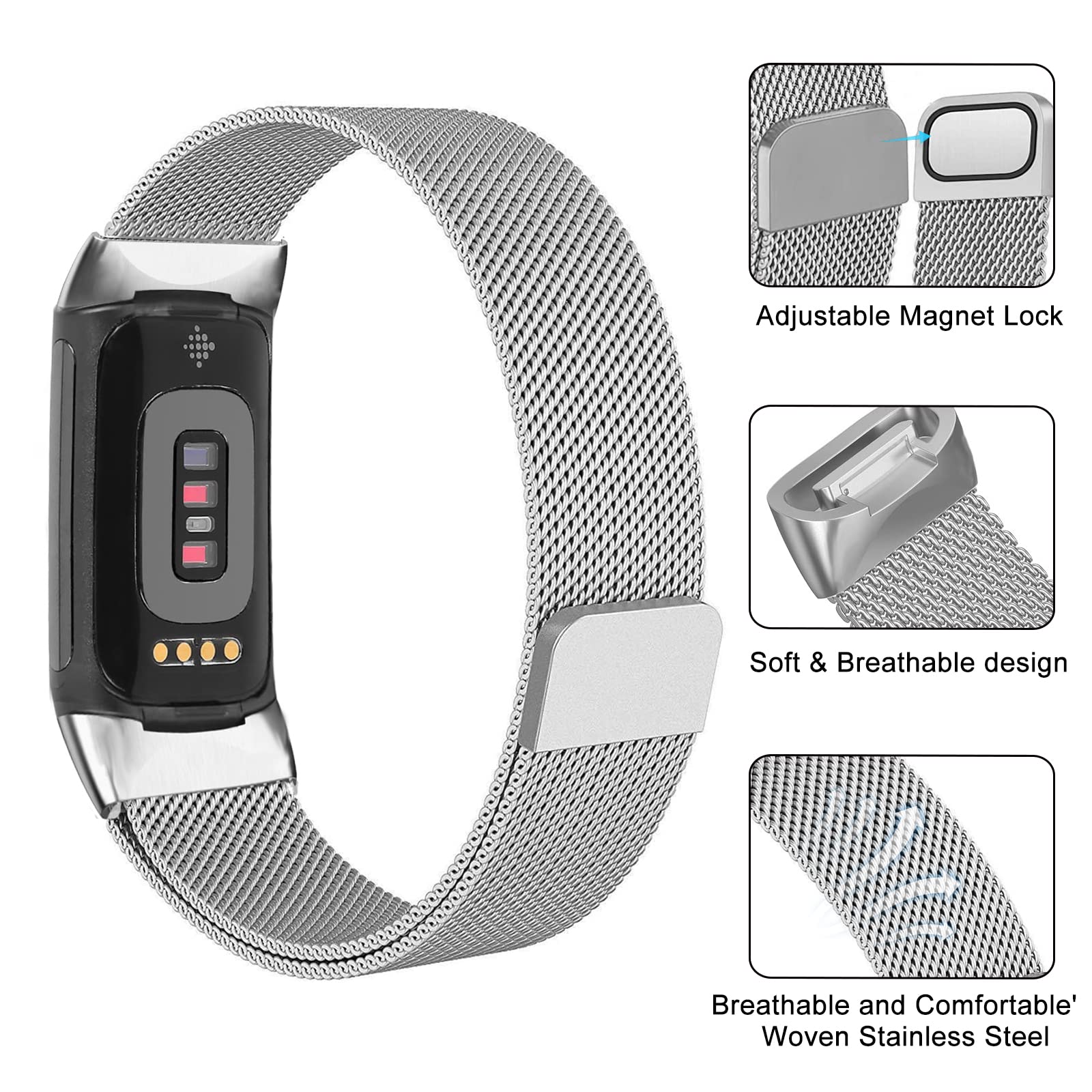 Milanese Loop Magnetic - Pętla mediolańska do wymiany paska Fitbit