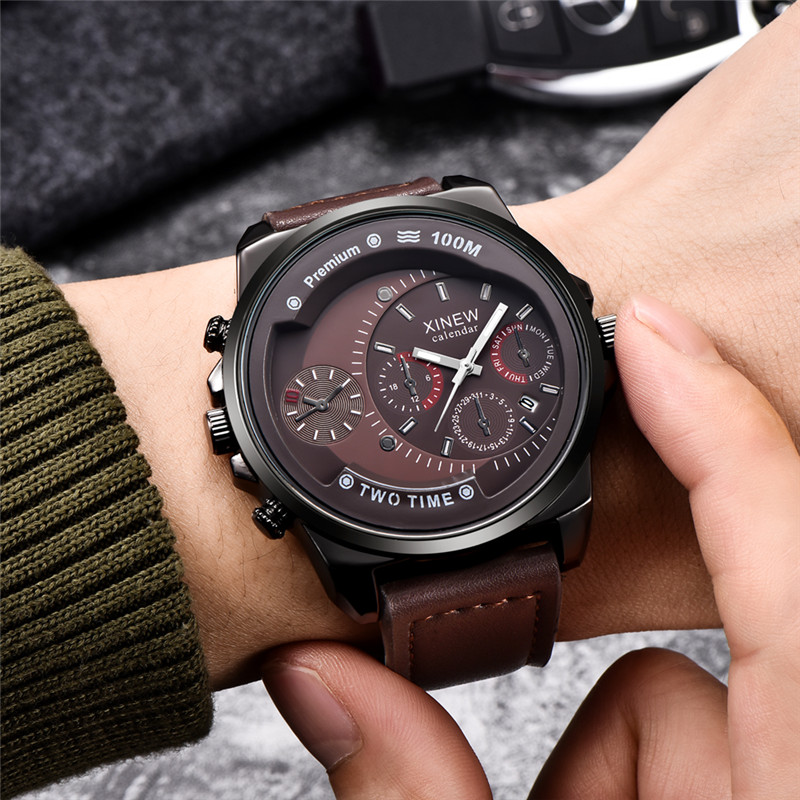 Zegarki męskie marki XINEW, cz – Leather Watch Band Men recenzja i cena