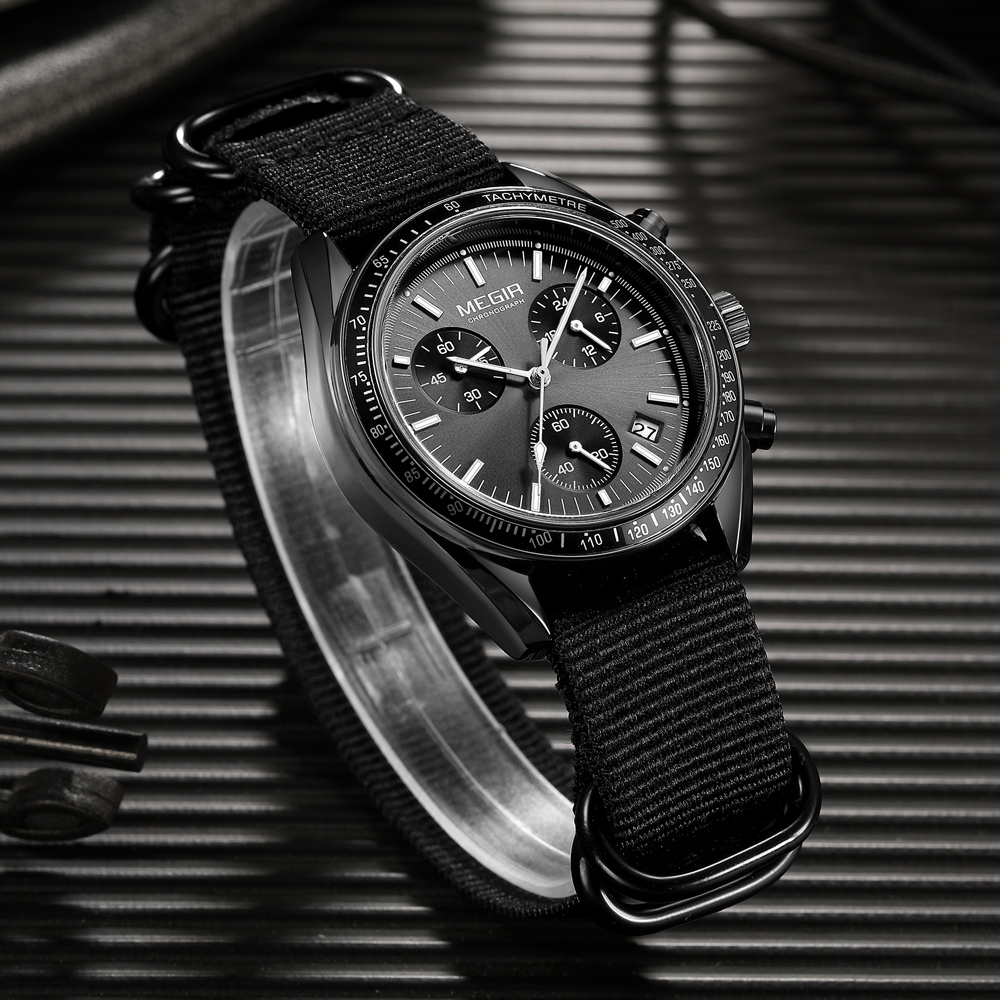 MEGIR nowe luksusowe męskie ze – Canvas Strap Watch recenzja i cena