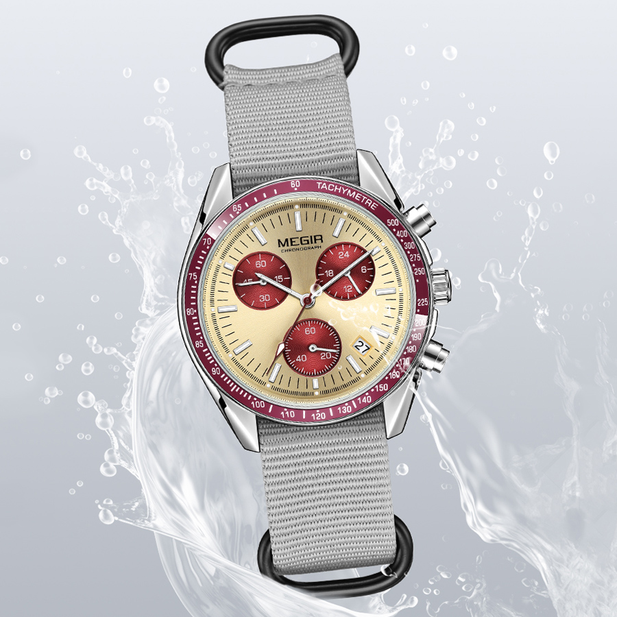 MEGIR nowe luksusowe męskie ze – Canvas Strap Watch recenzja i cena