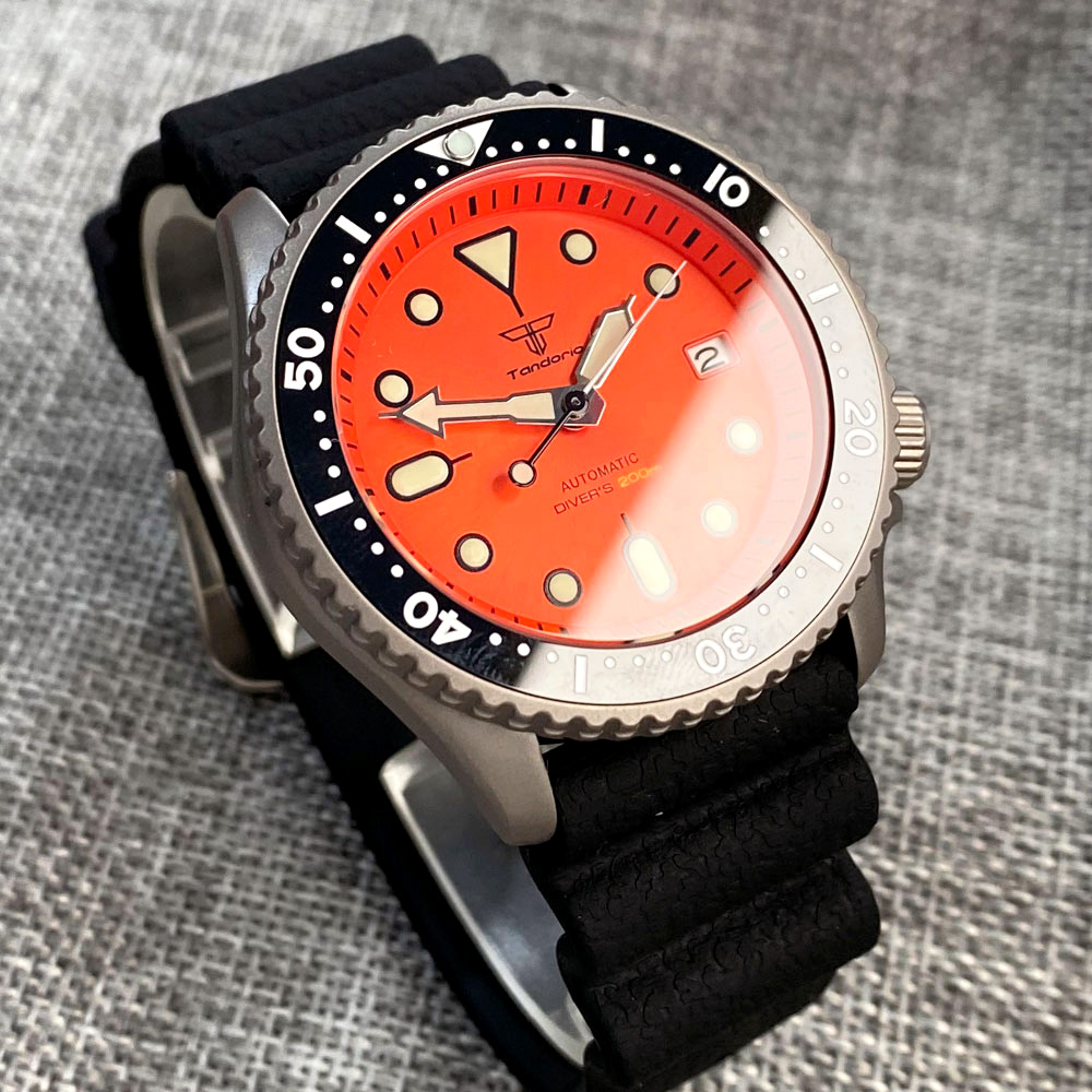 Zegarek męski Tandorio 41mm Ty – Rubber Strap Diver recenzja i cena