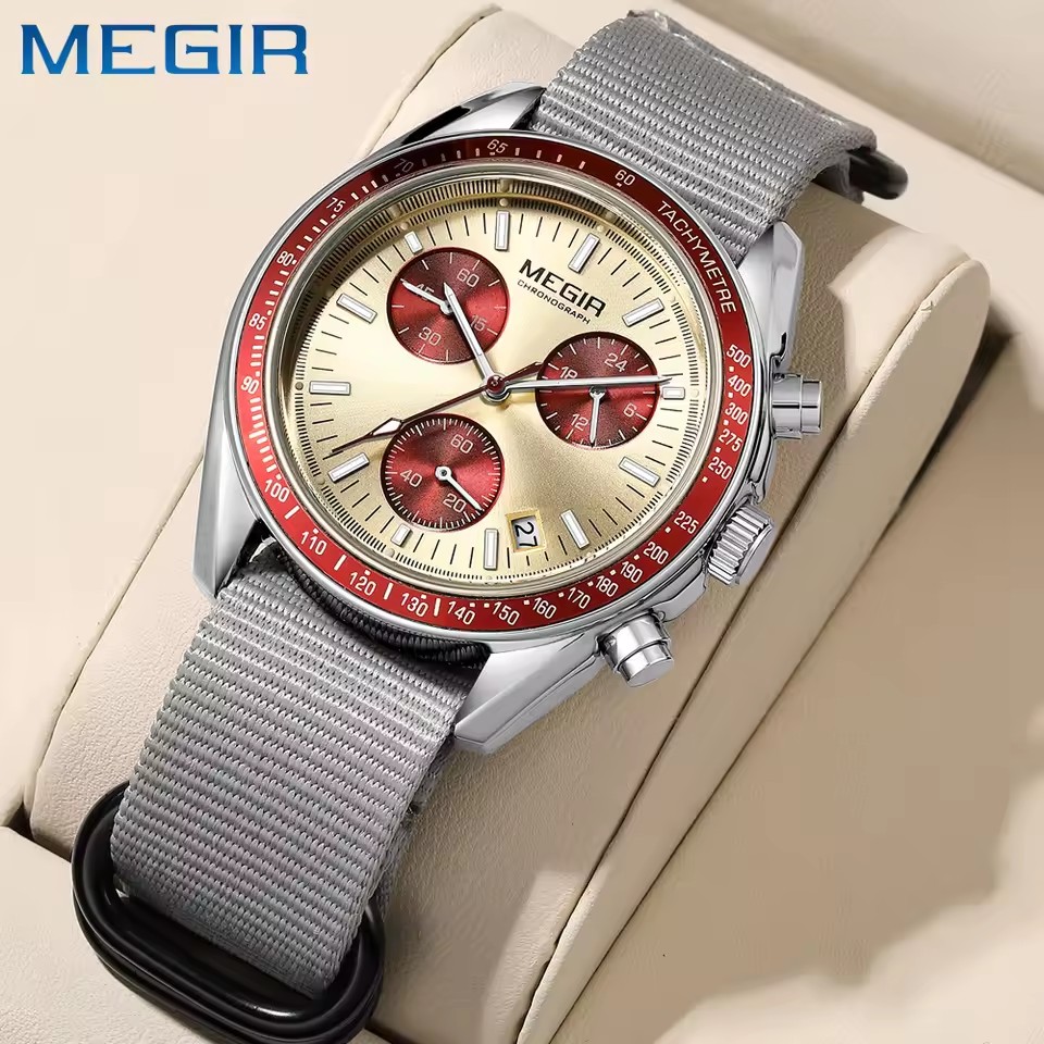 MEGIR 2247 Męski Luksusowy Zeg – Canvas Strap Watch recenzja i cena