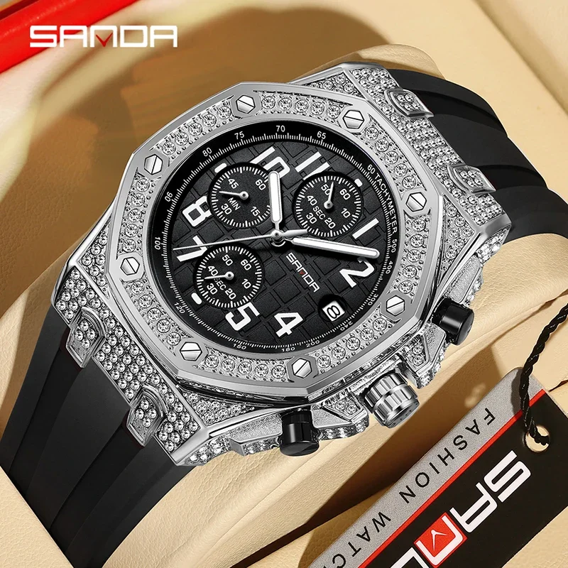 Zegarek męski SANDA 7026, kwar – Rubber Strap Diver recenzja i cena