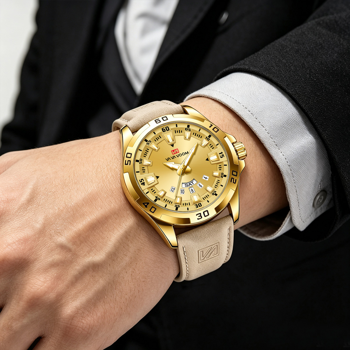 Męski zegarek z czarnym skórza – Leather Watch Band Men recenzja i cena