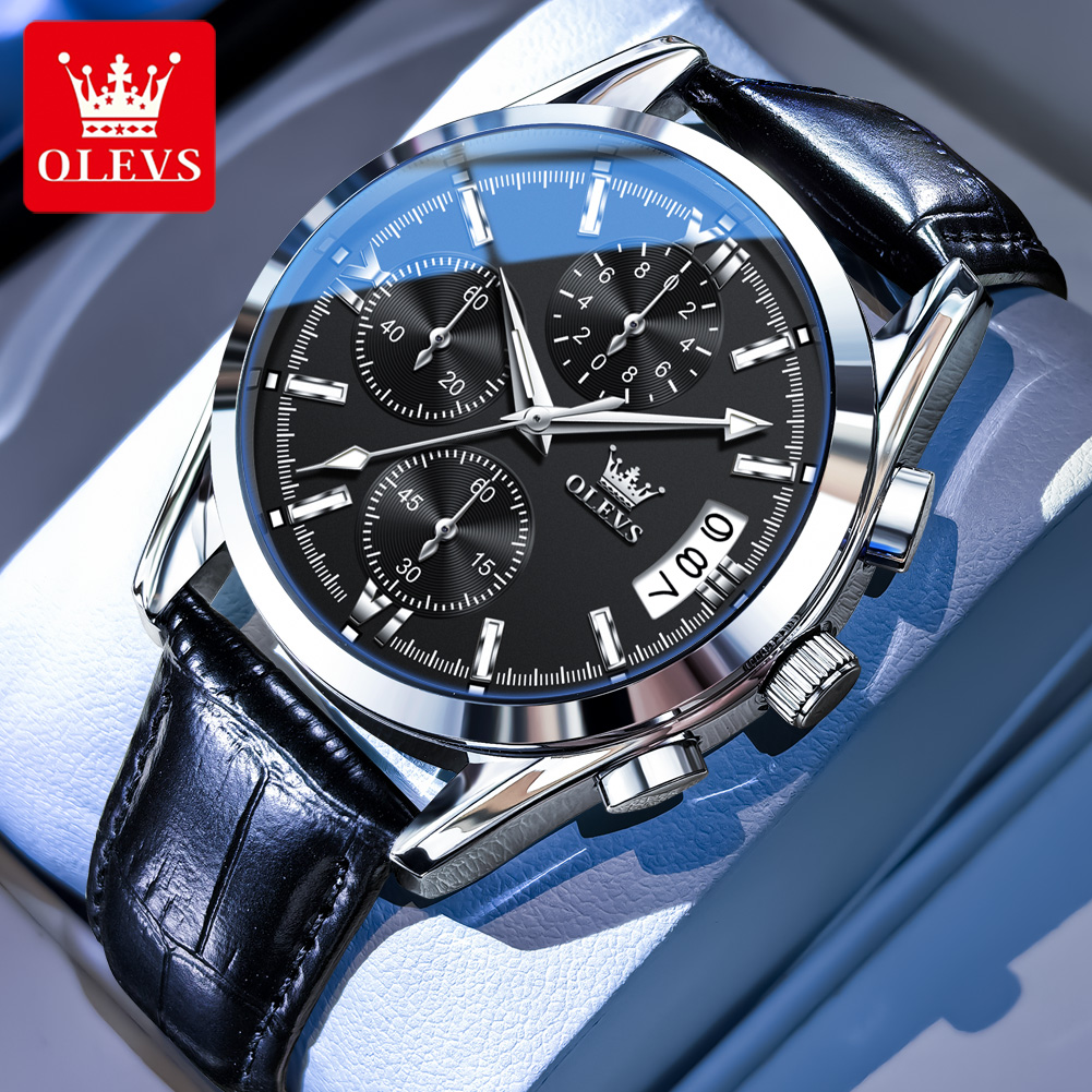 OLEVS Luksusowy Zegarek Męski  – Leather Watch Band Men recenzja i cena